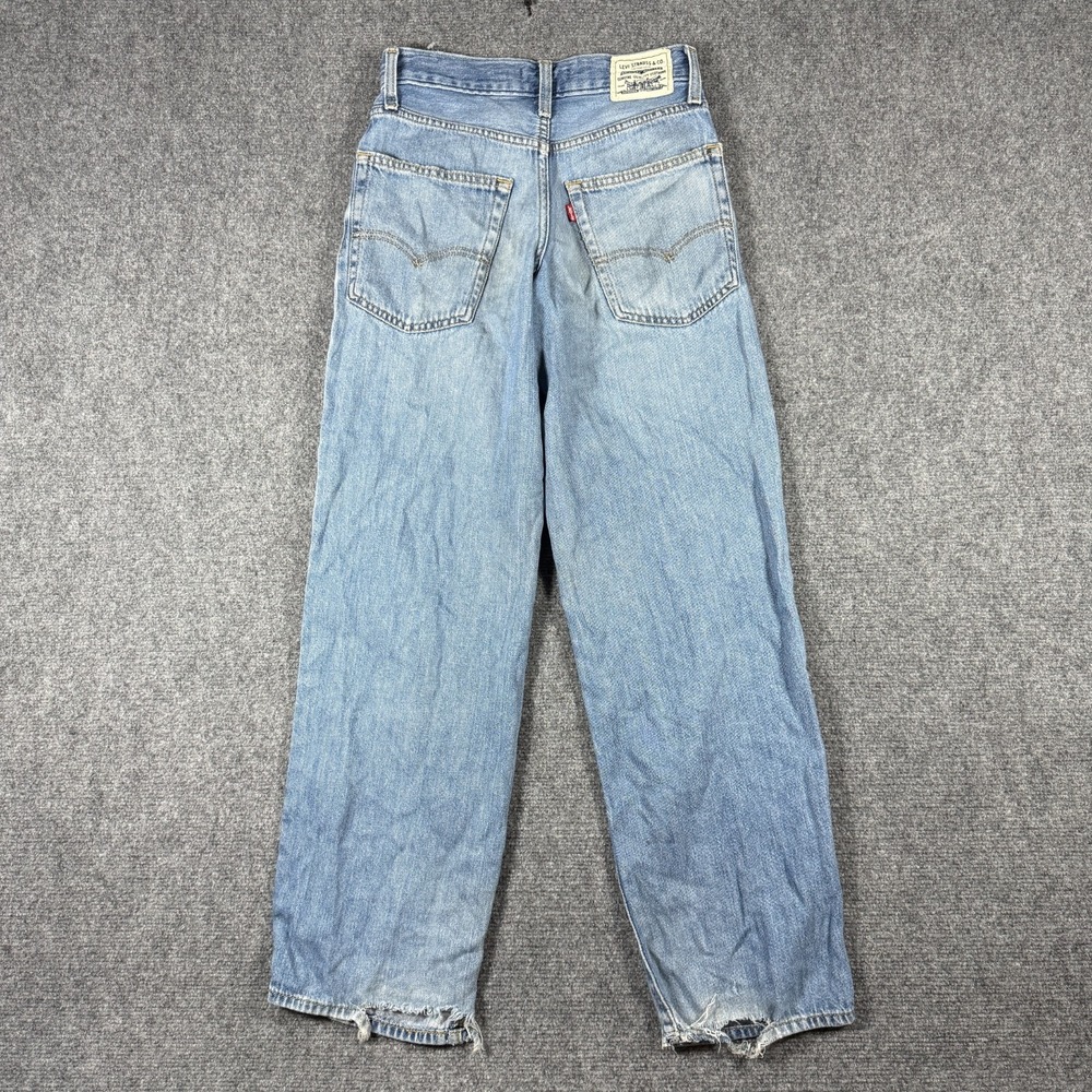 Levis Baggy Dad Jeans Size 23x30 Blue Denim Baggy Wide Leg Light Wash 75% Cotton